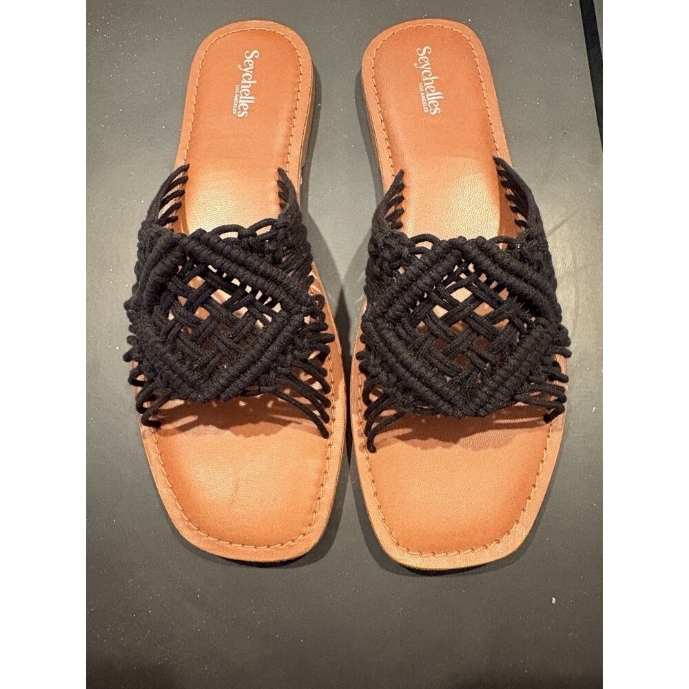 Seychelles Crochet Black Sandals 9M NIB